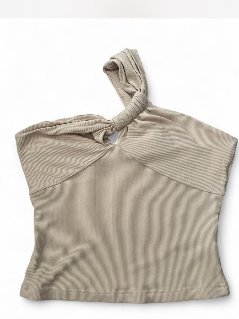 dolan One-Shoulder Knot Tank Top - Beige